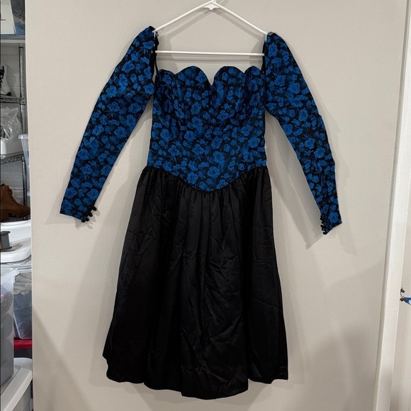 Gunne Sax Dresses & Skirts - Gunne Sax by Jessica McClintoc vintage 80's black evening dark croquette dress